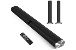 Assistrust Sound Bars for TV, Bluetooth 5.0 soundbar, 32 inch TV Sound Bar with 4 Drivers, Wired & Wireless Soundbar with HDMI(ARC)/Optical/AUX Connect-Separable Design