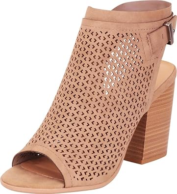 taupe perforated booties