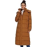 ROYAL MATRIX Women's Long Quilted Puffer Coat, Winter Warm Maxi Puffer Jacket with Detachable Hood