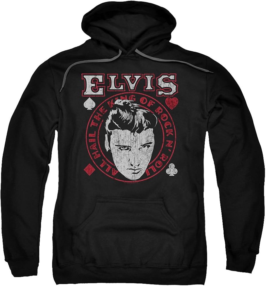 Elvis Presley Sweat à Capuche Homme Hail The King Amazon.fr