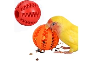 Amaezorx 2PCS Parrot Foraging Ball Toy Puzzle, Interactive Bird Treat Ball for Teething, Small Animals Slow Feeder with Treat