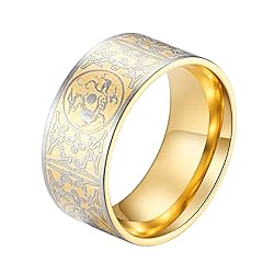 INRENG Men's Stainless Steel Rings Chinese Ancient
