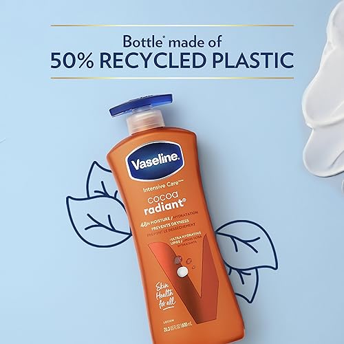 Vaseline Intensive Care Body Lotion Cocoa Radiant for Dry Skin Lotion Made with Ultra-Hydrating Lipids and Pure Cocoa Butter for a Long-Lasting, Radiant Glow 20.3 fl oz