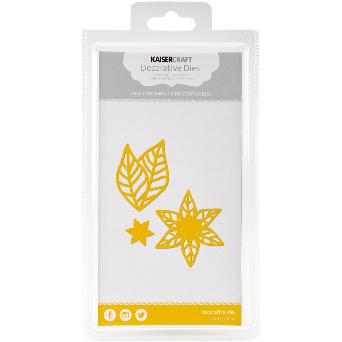 Kaisercraft Poinsettia Decorative Die, Grey