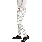 ALLELMS Mens Chinos Slim Fit Stretch Flat-Front Skinny Dress Pants
