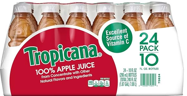 TROPICANA APPLE JUICE, 10 OUNCE (PACK OF 24)