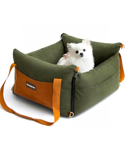 Siège Auto Pour Chien Lesure - Étanche, Lavable - Mousse Mémoire Forme - Jusqu'à 12 Kg - Beige