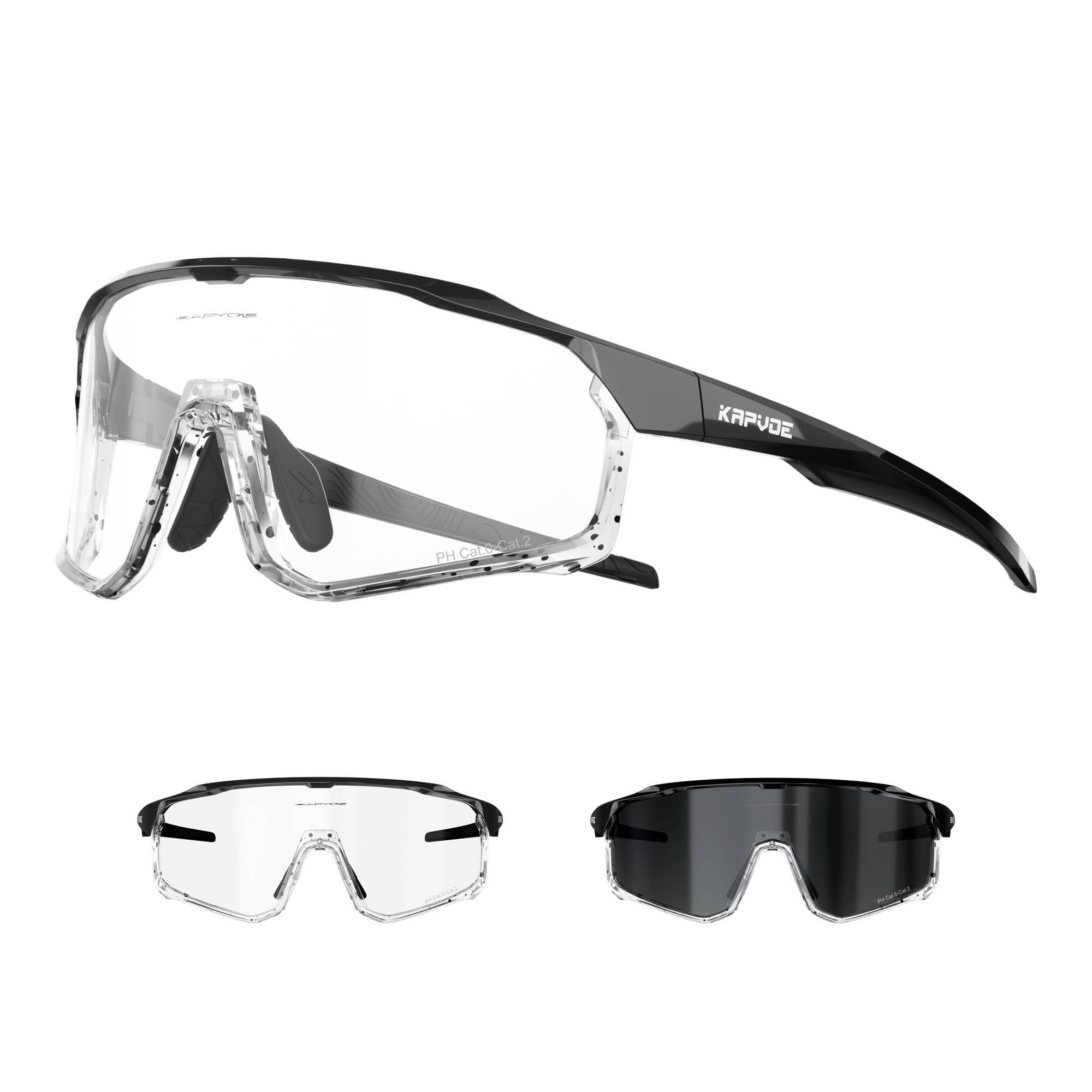 KAPVOE Photochromic Cycling Glasses Men Women Clear Mountain Bike Sunglasses MTB Sports Transition Triathlon Bicycle - K93 — image 1