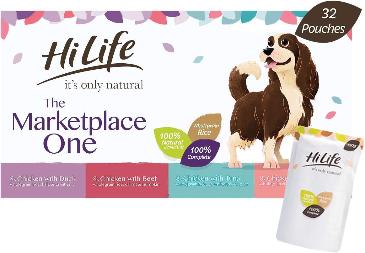 HiLife Adult Wet Dog Food, Mixed Chicken Recipes, Complete Dog Food Pouches, 100% Natural ingredients