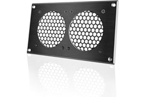 AC Infinity Ventilation Grille 5, for PC Computer AV Electronic Cabinets, Also Includes Hardware to Mount Two 80mm Fans