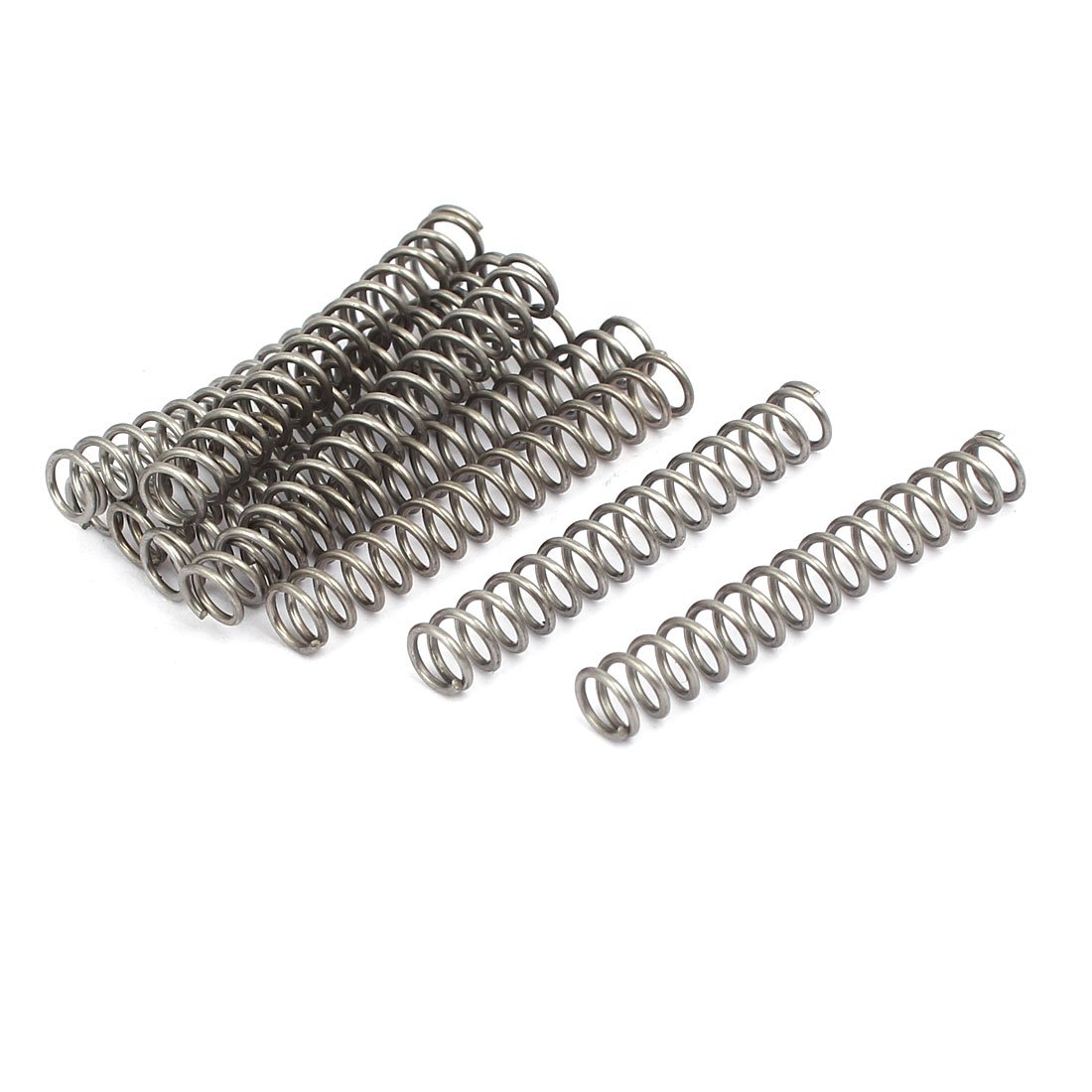 sourcingmap Compression Spring,304 Stainless Steel,6mm OD,0.8mm Wire Size,40mm Free Length,Silver Tone,10Pcs