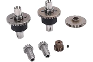 Keenso RC Differential Gear Set, High Hardness Hard Wearing Metal Differentials and Gears for SCY 16101 16102 16103 1/16