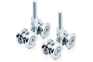 ABJHCAD 2 Pieces Track Roller Wheels Accessory Parts of The Beam Trolley System, Sliding Door Roller Track Roller Wheels with Box Rail Strut Channel