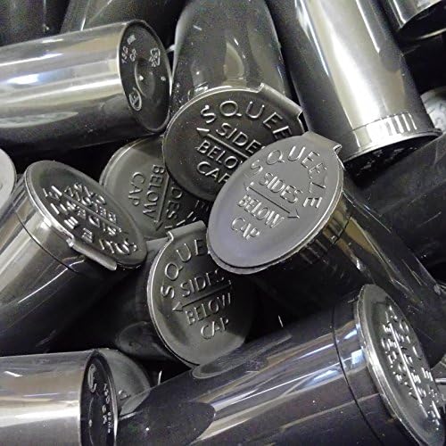 Pop Tubs 13/19 Dram Squeeze Pot Cap Vial Medical Snap Bulk Black Full Case