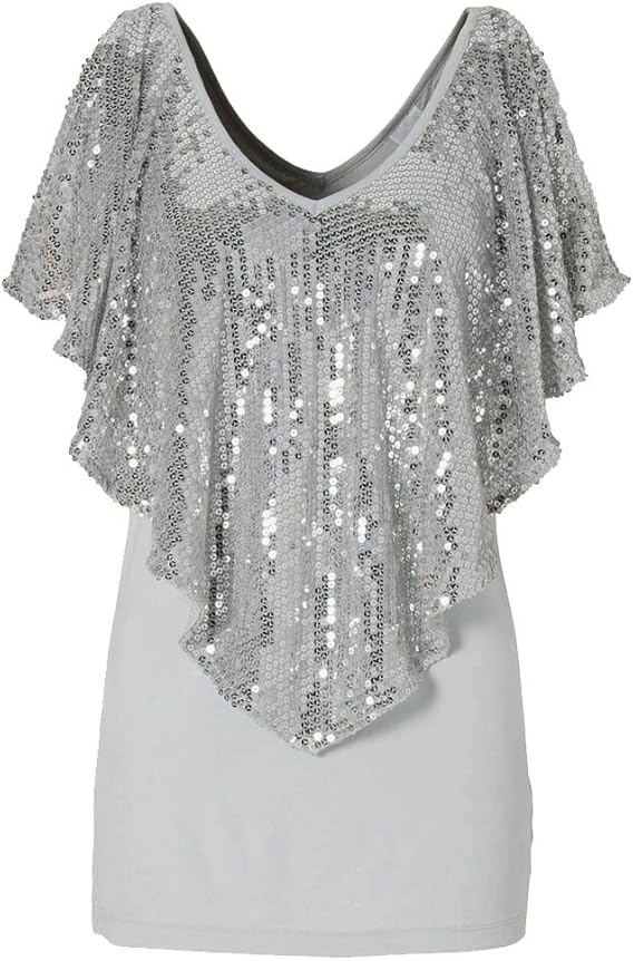 sequin batwing top