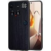 Case for Nothing Phone 3 5G funda Bamboo Wood Pattern PU Leather Back Cover for phone3 case (Black, Nothing Phone 3)