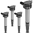 YHTAUTO Set of 4 Ignition Coil Pack Replacement for Toyota Corolla Matrix Prius Pontiac Vibe Lexus CT200H Scion xD iM 1.8L 2.0L L4, Replace 9091902258 9091902252