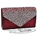 jubileens St Ladies Large Evening Satin Bridal Diamante Ladies Clutch Bag Party Prom Envelope