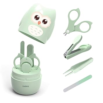 Amazon.com: YIVEKO Kit de uñas para bebé, 4 en 1, juego de cuidado de uñas de bebé, cortadora de uñas, tijeras, lima de uñas y pinzas, kit de manicura de bebé y