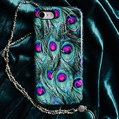 Peacock feather Protective Phone XR Xs Max Case Compatible with iPhone 7 plus 8 plus 7 8 X Xs models for Samsung S8 S8+ S9 S9+ Custom iPhone case Unique