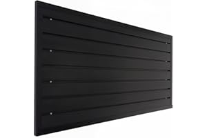 FRAYSCENT Slat Wall Paneling Garage Storage Organization Products, PVC Wall Panels Pegboard Garage Organizer Wall Mount, Heavy Duty Slatwall Panel Peg Board Tool Organization Garage Storage Systems 4x2 ft Black