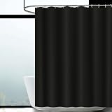 WELTRXE Shower Curtain 180x180cm Mould Proof Mildew Resistant Black view 9