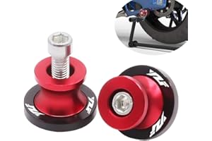 PPXIONG Motorcycle Swing Arm Sliders Spools 2pcs 6MM CNC Swing Arm Stand Screw for Yamaha YZF R1 R3 R6 R6S R25 R15 R125 600R (Red)