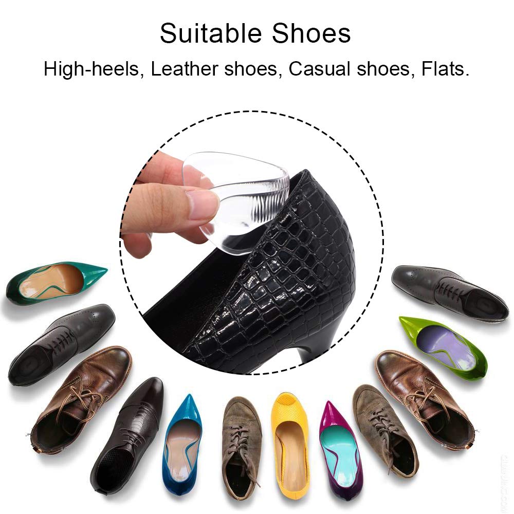 Dr. Shoesert Heel Grips for High Heels, Heel Cushion Inserts for Women and Men, Self-Adhesive Heel Protectors (3 Colors - 6 Pairs)