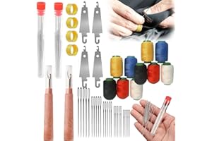 HIDENO 41PCS Big Eye Steel Sewing Needles Kit Stainless Needle for DIY Hand Supplies Portable Made Craft Thread Repair Tool Set for Beginners Professional Handicraft Enthusiasts Adult with Case