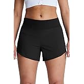 Tough Mode Athletic Shorts for Women, Gym Shorts Women, Elastic Running Sport Workout Yoga, Ultra Soft Short with Zip Pocket