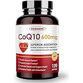 CoQ10-600mg-Softgels - Extra Strength Coenzyme Q10 with PQQ, Omega-3 & BioPerine - High Absorption CoQ10 Supplements Antioxidant (Ubiquinone) for Heart Health & Energy Production, 120 Softgels