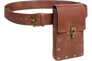 SUMGOGO Retro Belt Pouch Waist Bag Womens Fanny Pack Cellphone Holder Steampunk Mens Medieval Renaissance Purse Costume Accessories