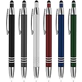 SyPen 3 in 1 Multi-Function Soft Touch Pen with Light for Pilots, Nurses, Doctors Etc .Lighted Tip Pen LED Night Writer Flashlight+Stylus for Touchscreen Devices+Ballpoint Pen, Multi-Color, Pack of 6