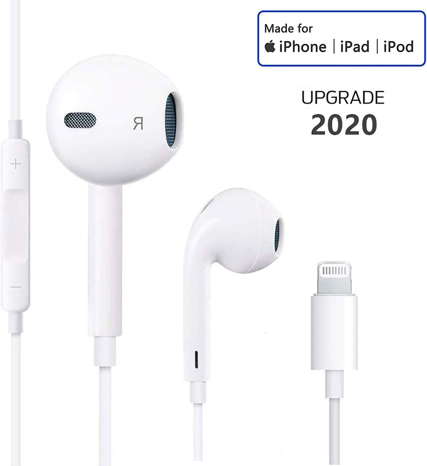 Lighting Earbuds for iPhone 7 Earphones Connector Pop-up Pair Headphones Isolating Headset Support Call Volume Control Compatible with iPhone 7/7 Plus/8/8 Plus/X 10/XS Max/XR for iOS 12