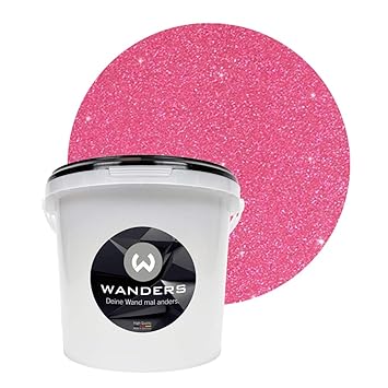 Wanders24® Glimmer-Optik (3 Liter, Silber-Pink) Glitzer Wandfarbe