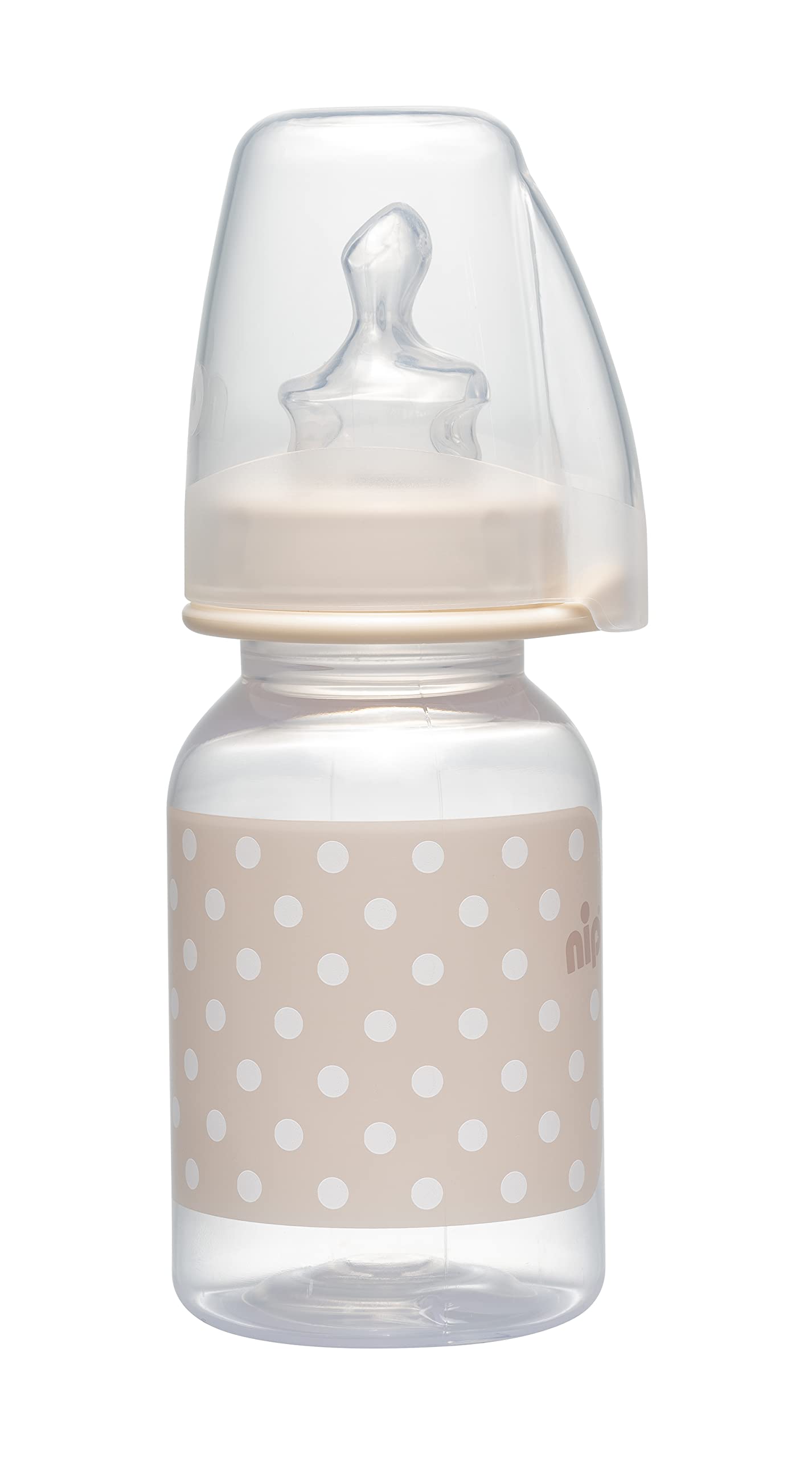 NIP Standard Bottle, 125 ml, Baby, 0-6 Months with Anatomical Silicone Teat, Green