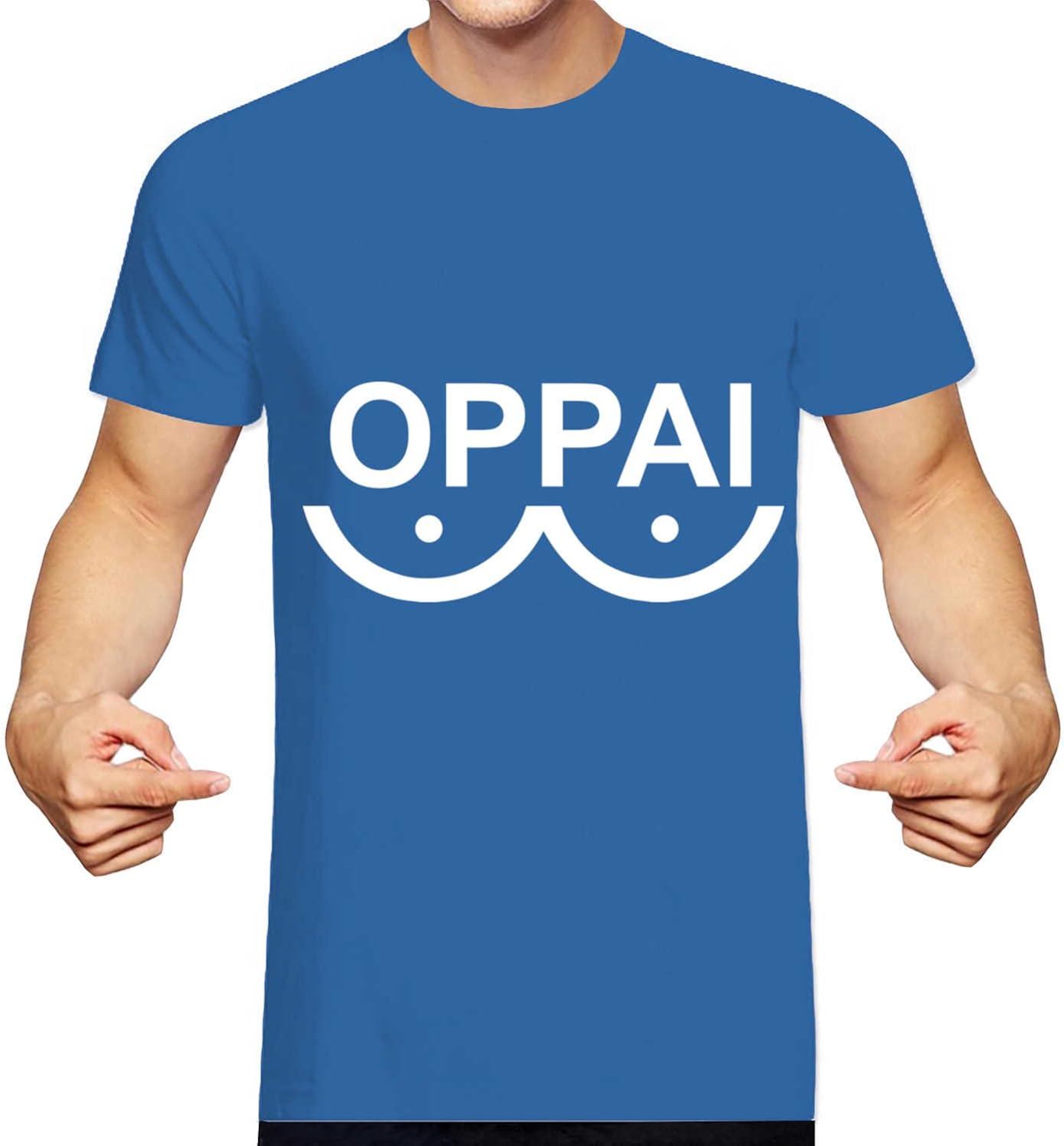 Amazon Estong メンズ Oppai 綿100 半袖 Tシャツ Xxl ブルー Tシャツ カットソー 通販