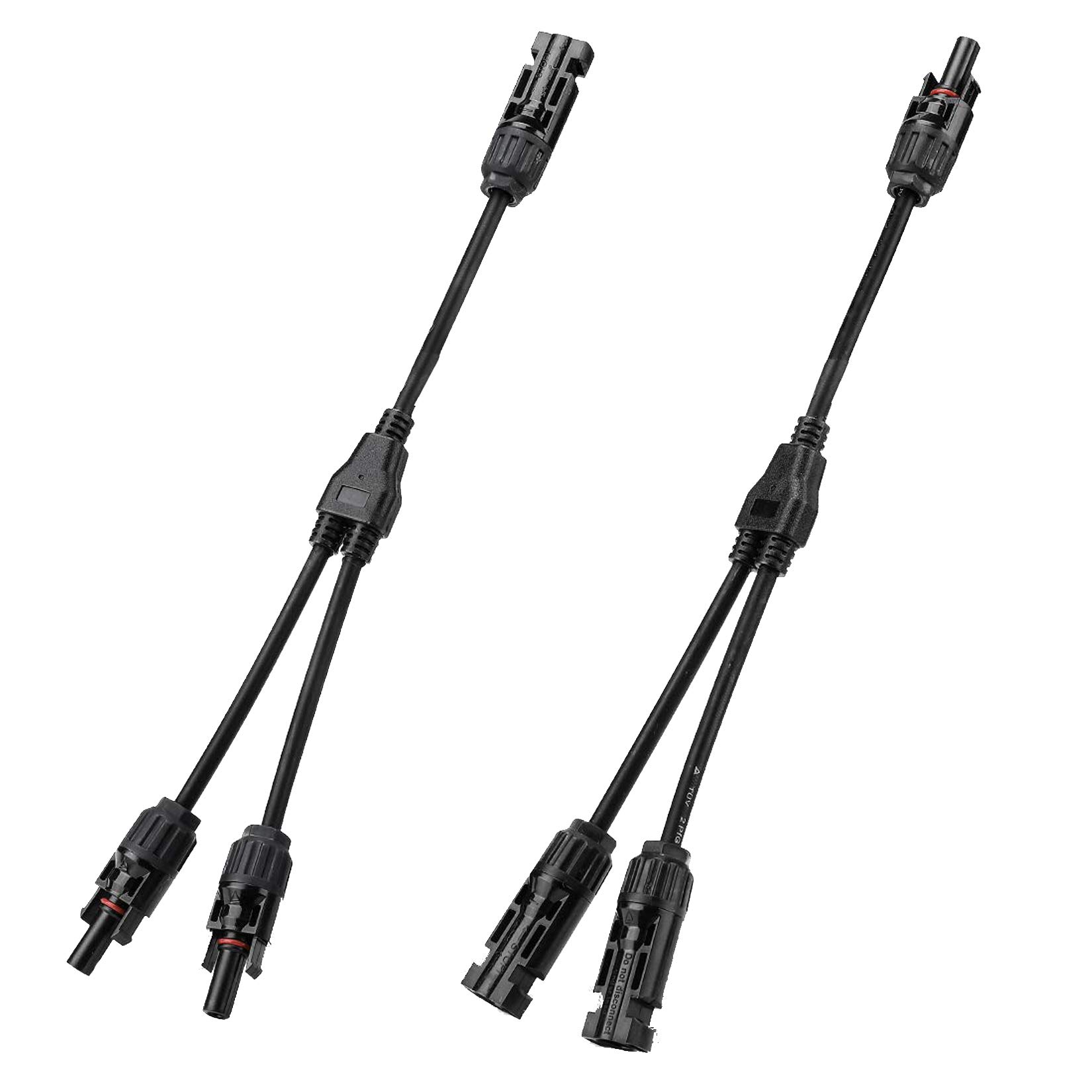 TRAMILY Y Branch Parallel Connector with Connectors Solar PV Cable Connector MMF/FFM Solar 1 to 2 Branch Adapter (1 Pair)