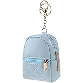 Sndperiexam 1 Pc Blue Mini Backpack Keychain for Women,Cute Small Cosmetic Bag,PU Leather Makeup Bag Key Pocket Lipstick Bag Card Holder Data Cable Organizer Zipper Pouch