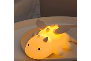 Wrischan Baby Night Light, Cute Wyvern Lamp - Soft Silicone LED with Magnetic Adsorption, 3 Dimmable Settings, 7 Color Changi