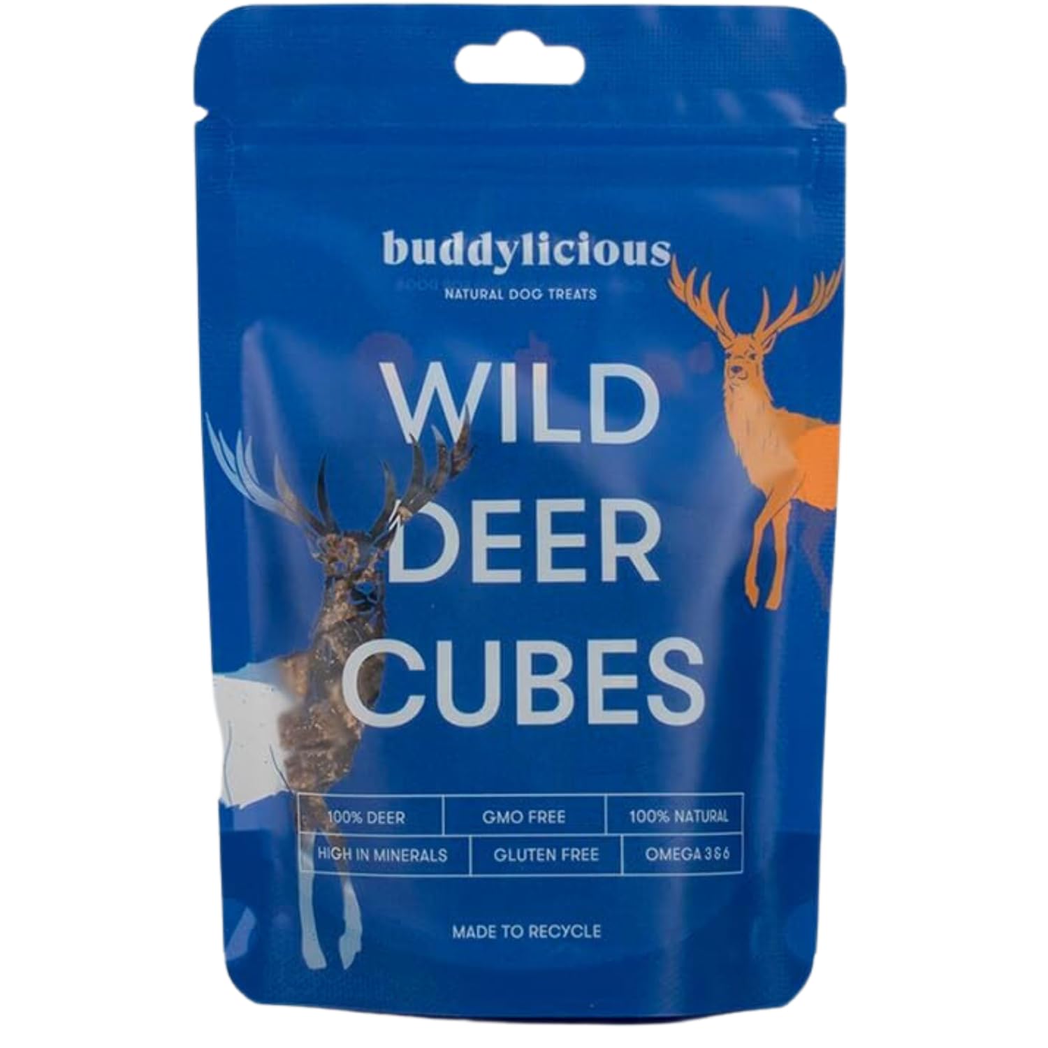 Buddylicious 100% Natural Wild Deer Dog Treats | Natural & Healthy Dog Treat, GMO Free, Gluten Free | Perfect For Training or Everday treat