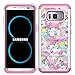 CaseTown Compatible with Samsung Galaxy S8 Plus, S8 Plus Hybrid Case, Heavy Duty Shockproof Studded Rhinestone Crystal Bling Hybrid Case Silicone Protective Armor (Rainbow Unicorn)
