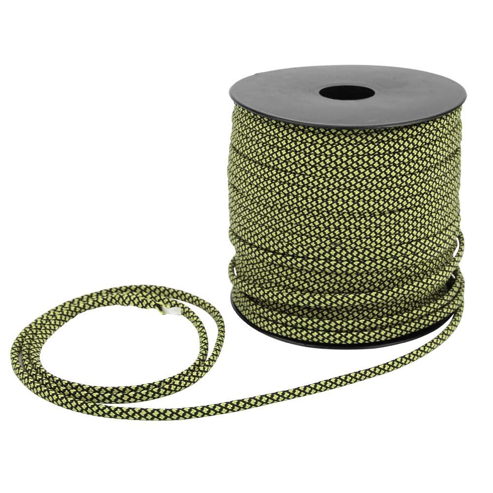 Nikou Paracord, 50M 4MM Thick 7 Core Paracord Rescue Tying Tent Lanyard Camping Rope for Outdoor Bracelet Weaving(Green Black)