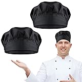 TIESOME 2PCS Chef Hat Adjustable Elastic Baker