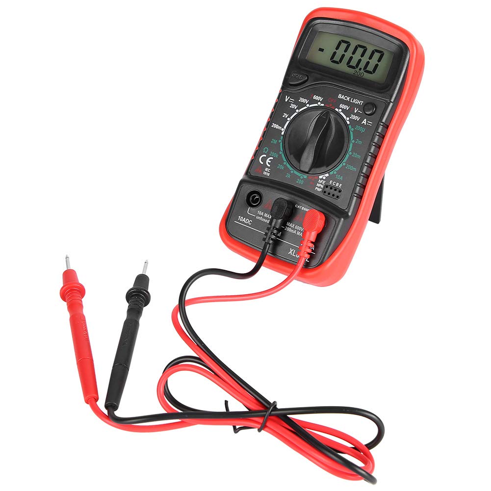 XL830L Multimeter, Handheld LCD Digital Multimeter, Current Voltage Tester for AC/DC Voltage, DC Current, Continuity, Resistance, Diode, Triode (XL830L Red)