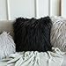 MIULEE Pack of 2 Decorative Faux Fur Throw Pillow Covers New Luxury Series Style Fluffy Pillow Case Cushion Cover for Sofa Bedroom Car 20 x 20 Black
