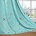 H.VERSAILTEX Blackout Curtains for Bedroom 84 Inches Length Thermal Insulated Birds Rustic Printed Curtain Drapes for Living Room Energy Efficient Room Darkening Home Decoration Curtains Pair, Blue