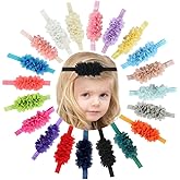 NUOSYI 20PCS Baby Girls Headbands Chiffon Flower With Elastic Band Hair Accessories For Infants Newborn Toddler Kids Photography Props Gifts