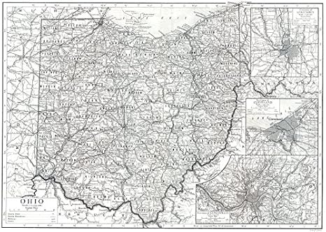 Amazon Com Ohio State Map Showing Counties Inset Columbus Cleveland Cincinnati 1910 Old Map Antique Map Vintage Map Ohio Maps Wall Maps Posters Prints