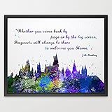 Dignovel Studios 11X14 Hogwarts Castle Quote Harry Potter Inspired Watercolor illustration Art Print N382